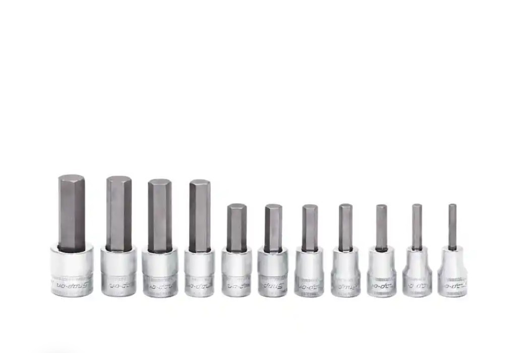 Snap On 11 Pc 3/8″ Drive Metric Standard Hex Bit Socket Set 4-14 mm 211EFAMY NEW