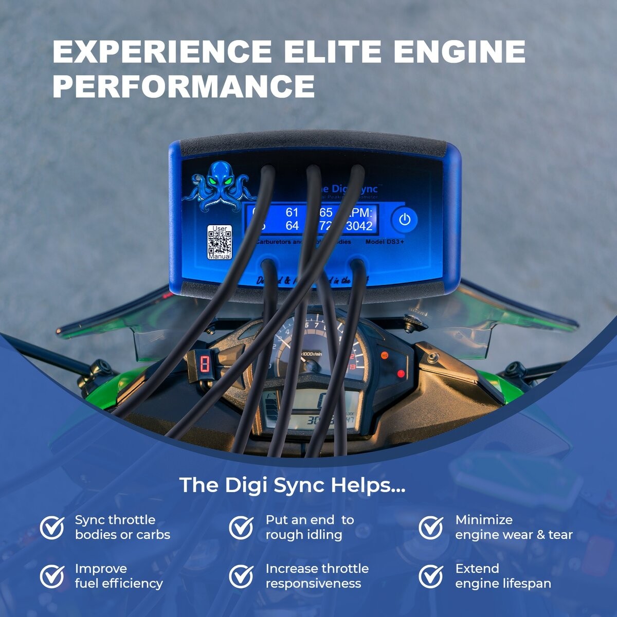 The Digi Sync 6-Channel DS3+ Pro Digital Throttle Body And Carb Sync Tool