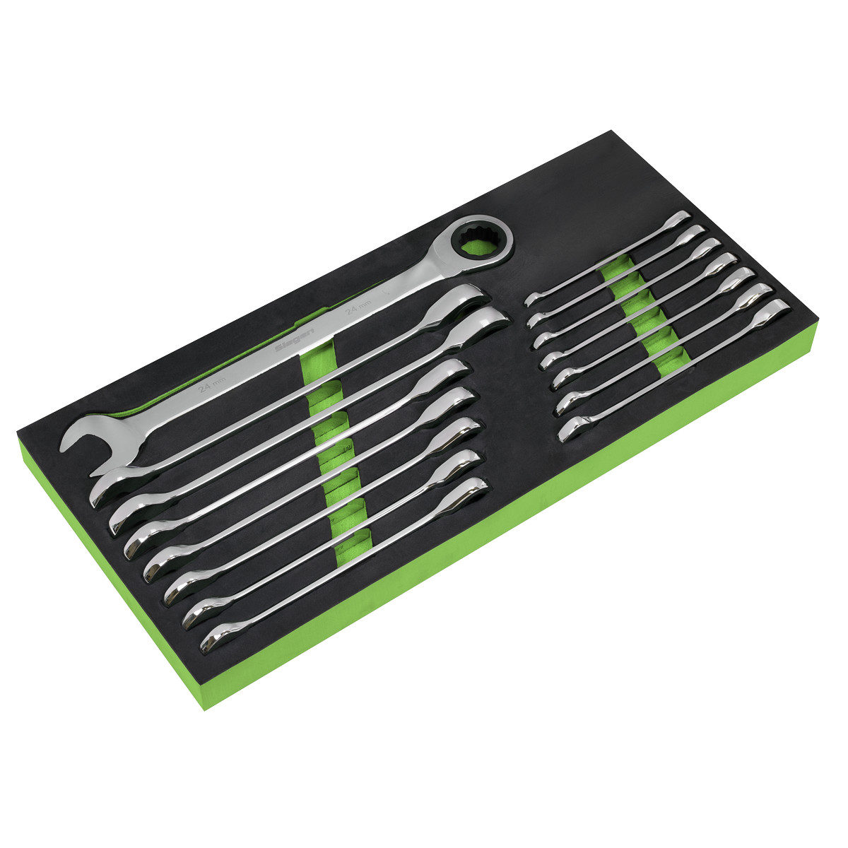 S01247 Combination Ratchet Spanner Set 15pc 8,9,10,11,12,13,14,15,16,17,18,19