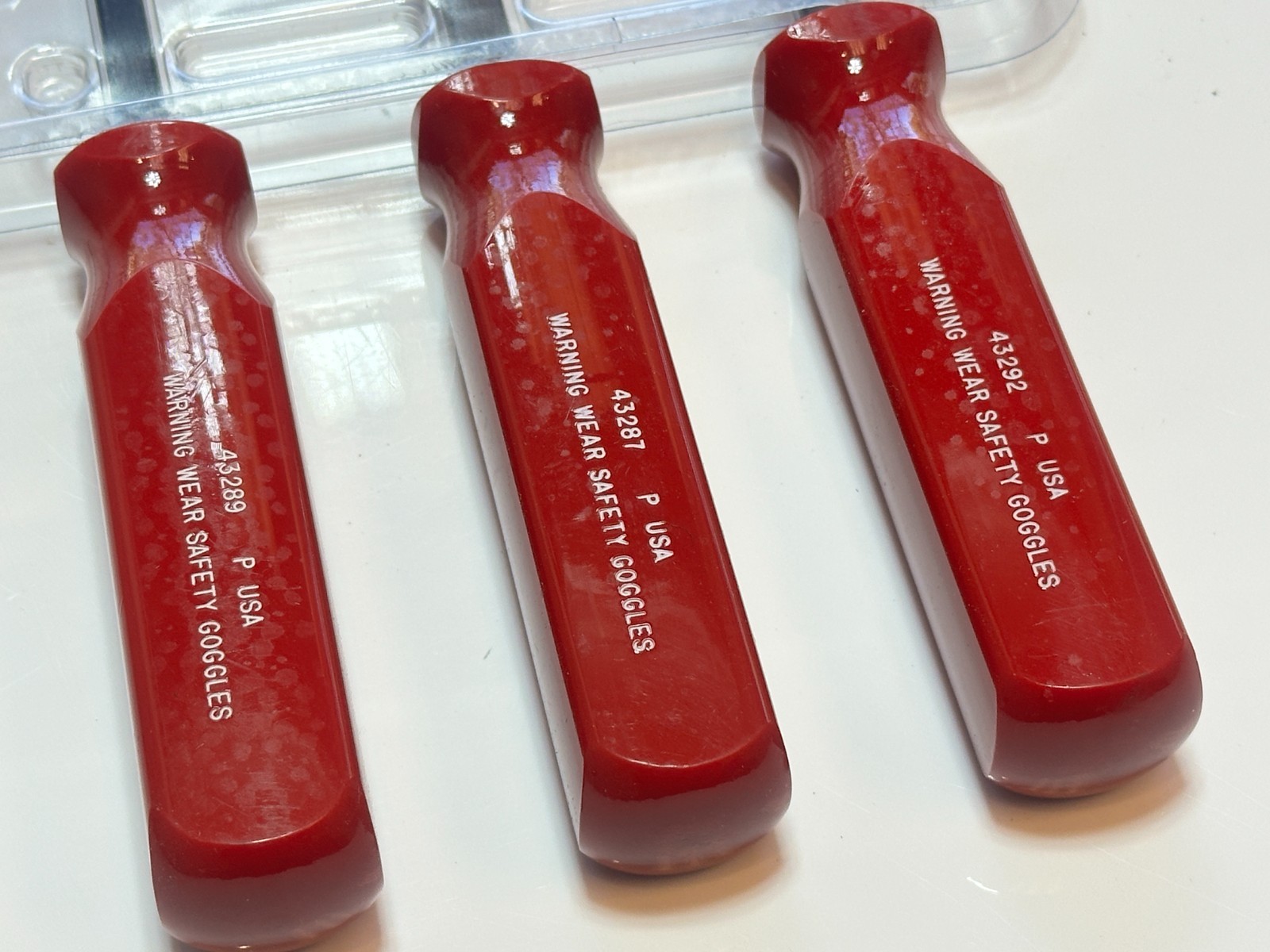 NOS Craftsman Tools USA 43293 RARE 3pc RED Handle Gasket Carbon Scraper Set NEW