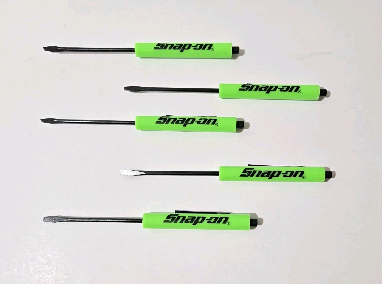 5 Snap on tools Special Edition pocket screwdrivers GREEN PROMO Blacked/Out+gift
