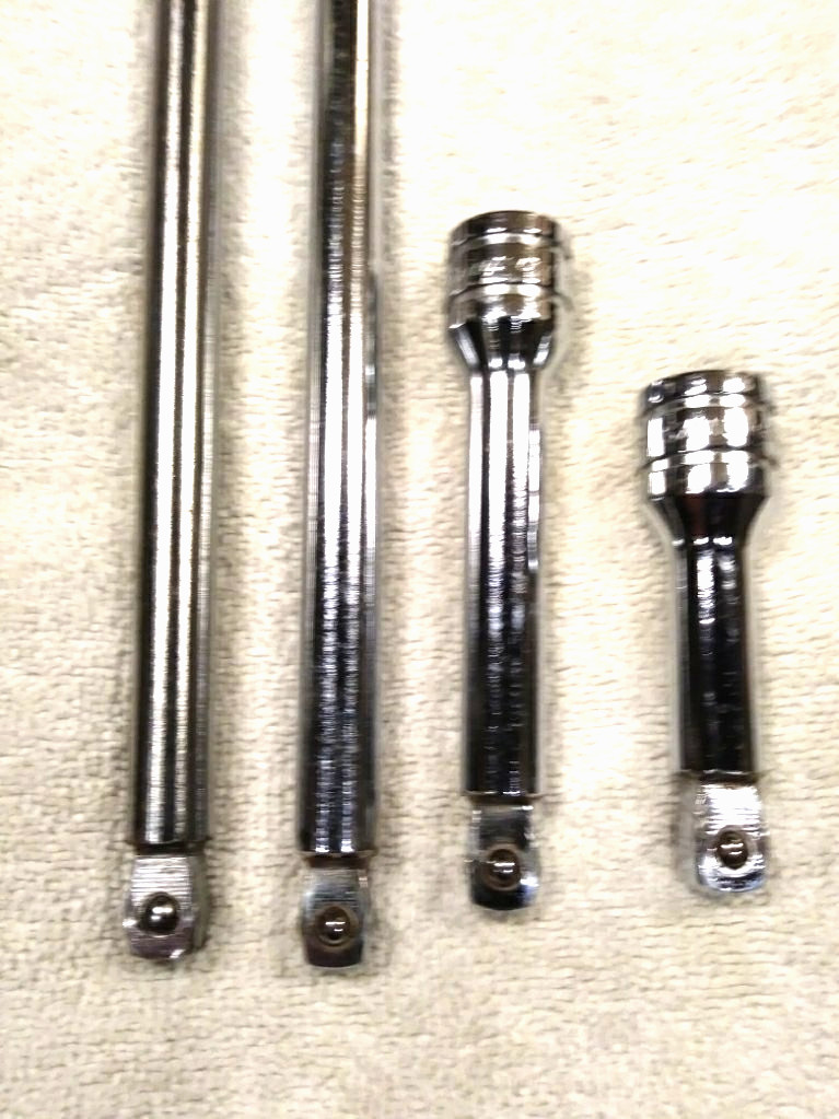 SNAP-ON 4 PC. 1/2 INCH WOBBLER EXTENSIONS EXCELLENT CONDITION 15″, 10″, 5″ and 3