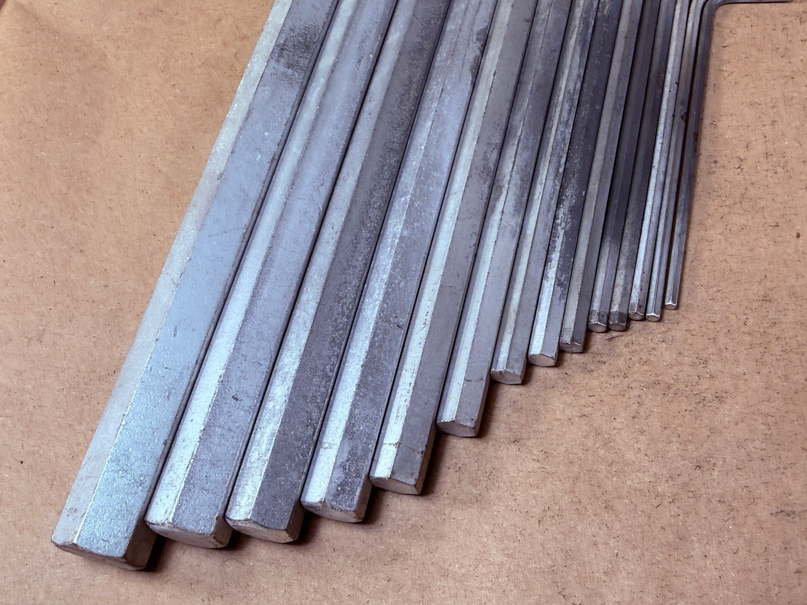 GREAT – Vintage Snap-on C-67 SAE Allen Hex Wrench Set – 14 in Pouch 3/32 to 5/8″