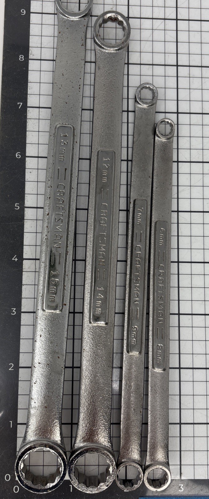 Craftsman Metric Box End Wrenches lot of 4 6x8mm 7x9mm 12x13mm 13x15mm VV V^