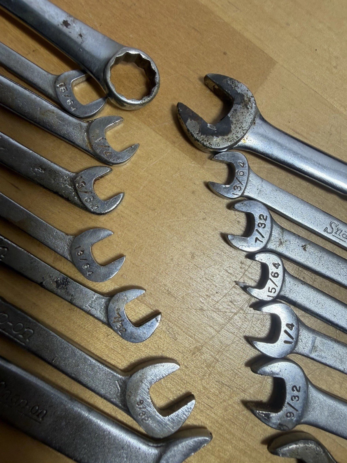 Snap On 15 Pc SAE Ignition 4 Way Open End Angle Wrench Set DS Series OEX