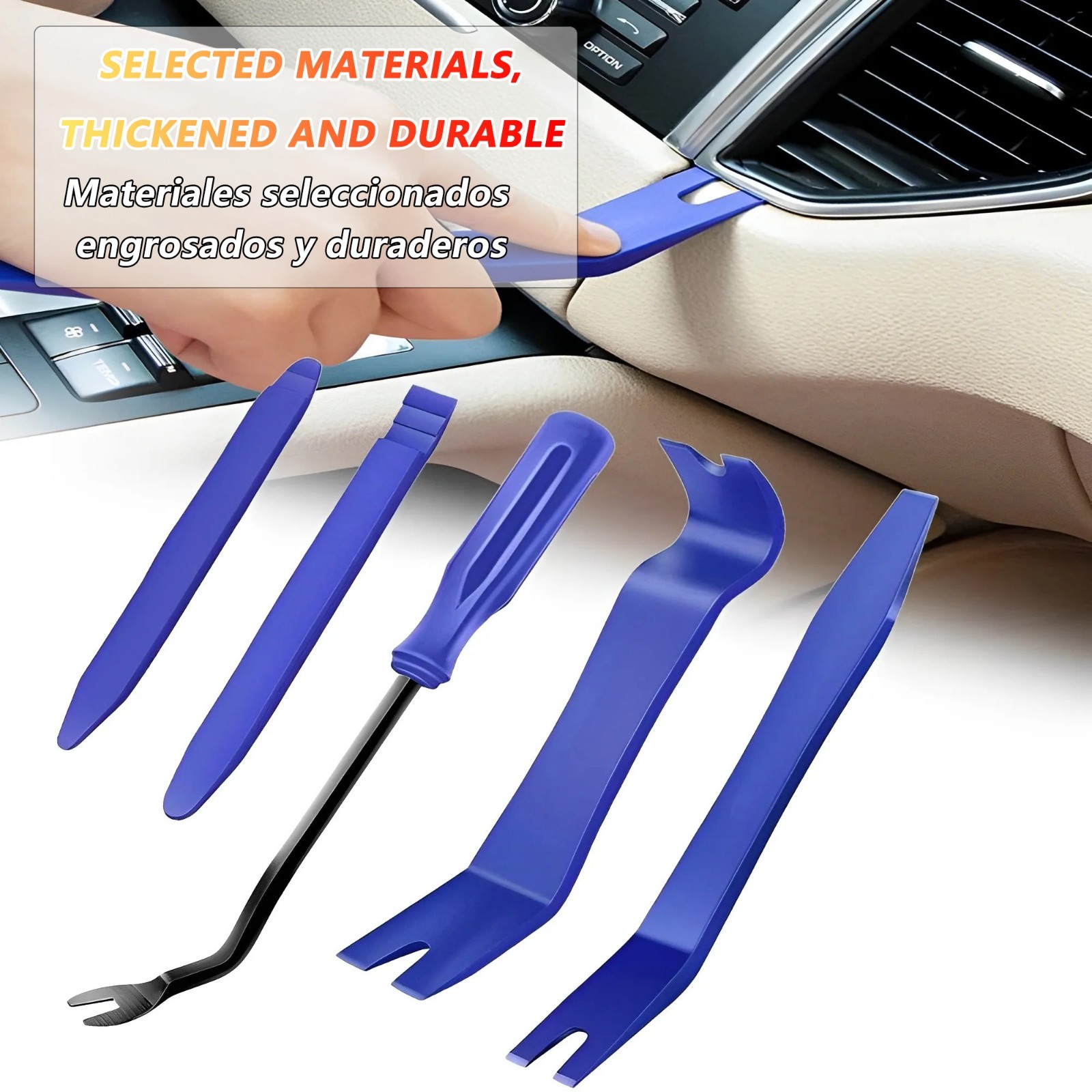 5Pcs Car Trim Removal Tool Set Hand Tools Pry Bar Panel Door Interior Clip Kit