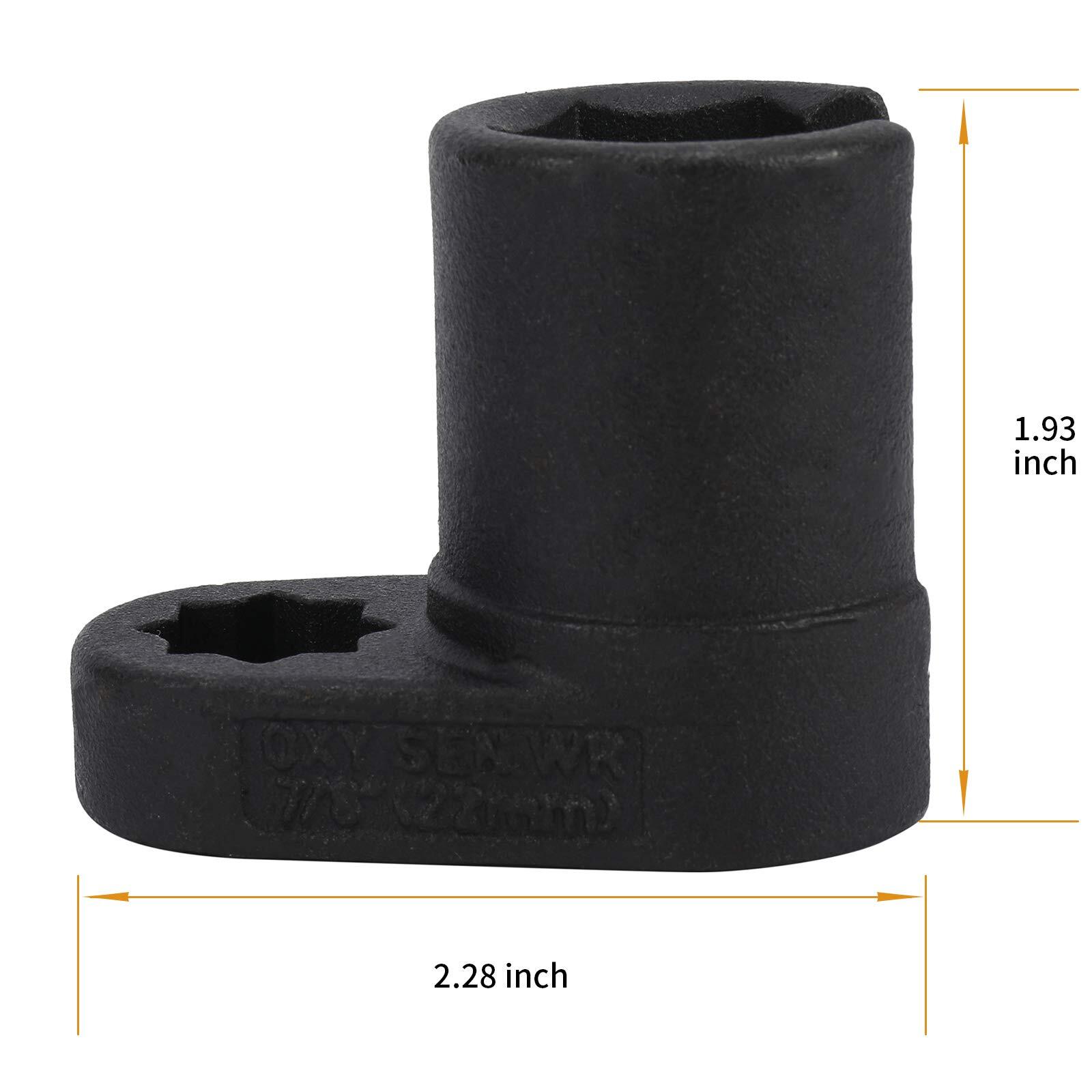 Professional 1/2″ Drive 7/8″ 22mm O2 Oxygen Sensor Socket Hex Offset Wrench Tool