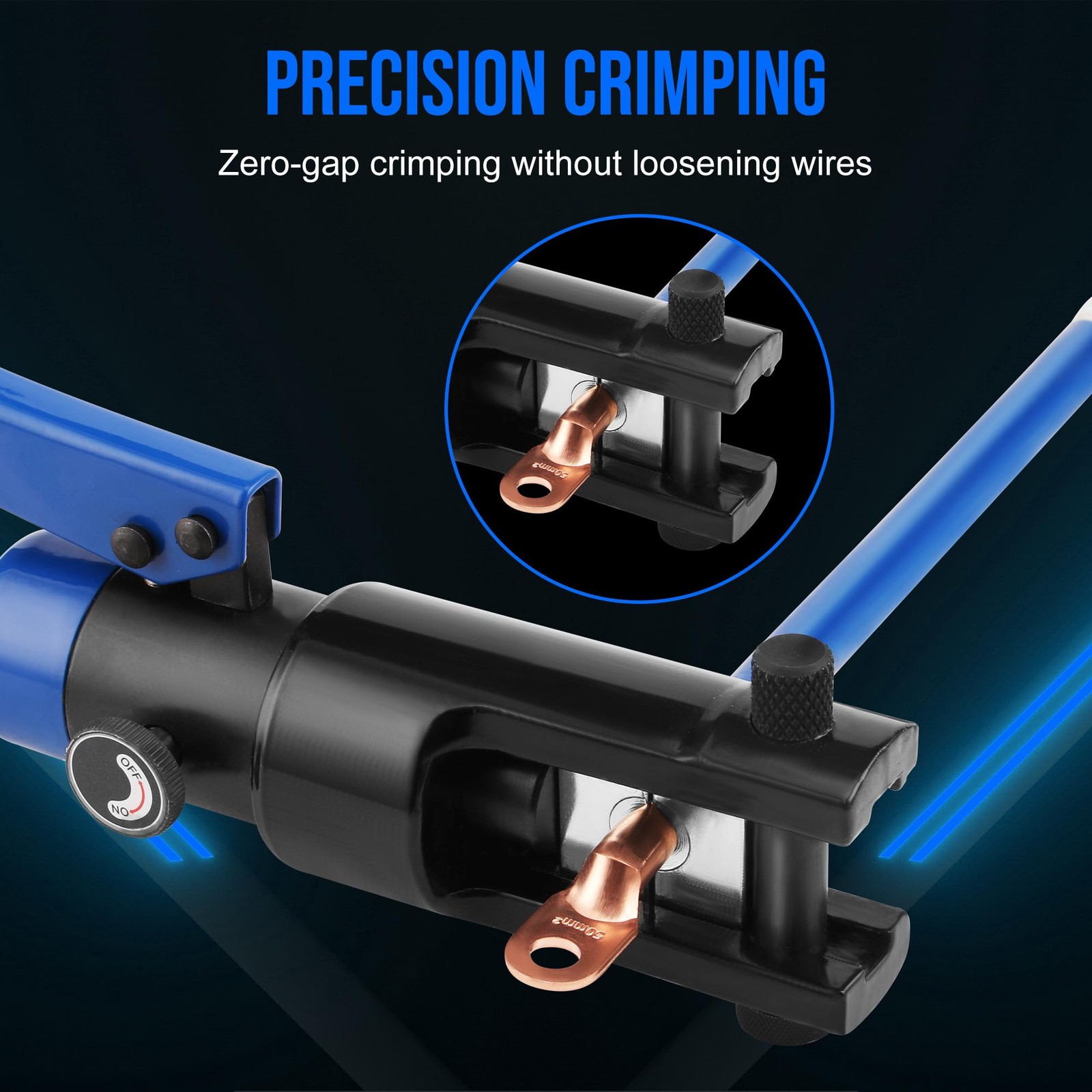19 Packs Hydraulic Cable Lug Tool with durable case, 4 AWG to Blue