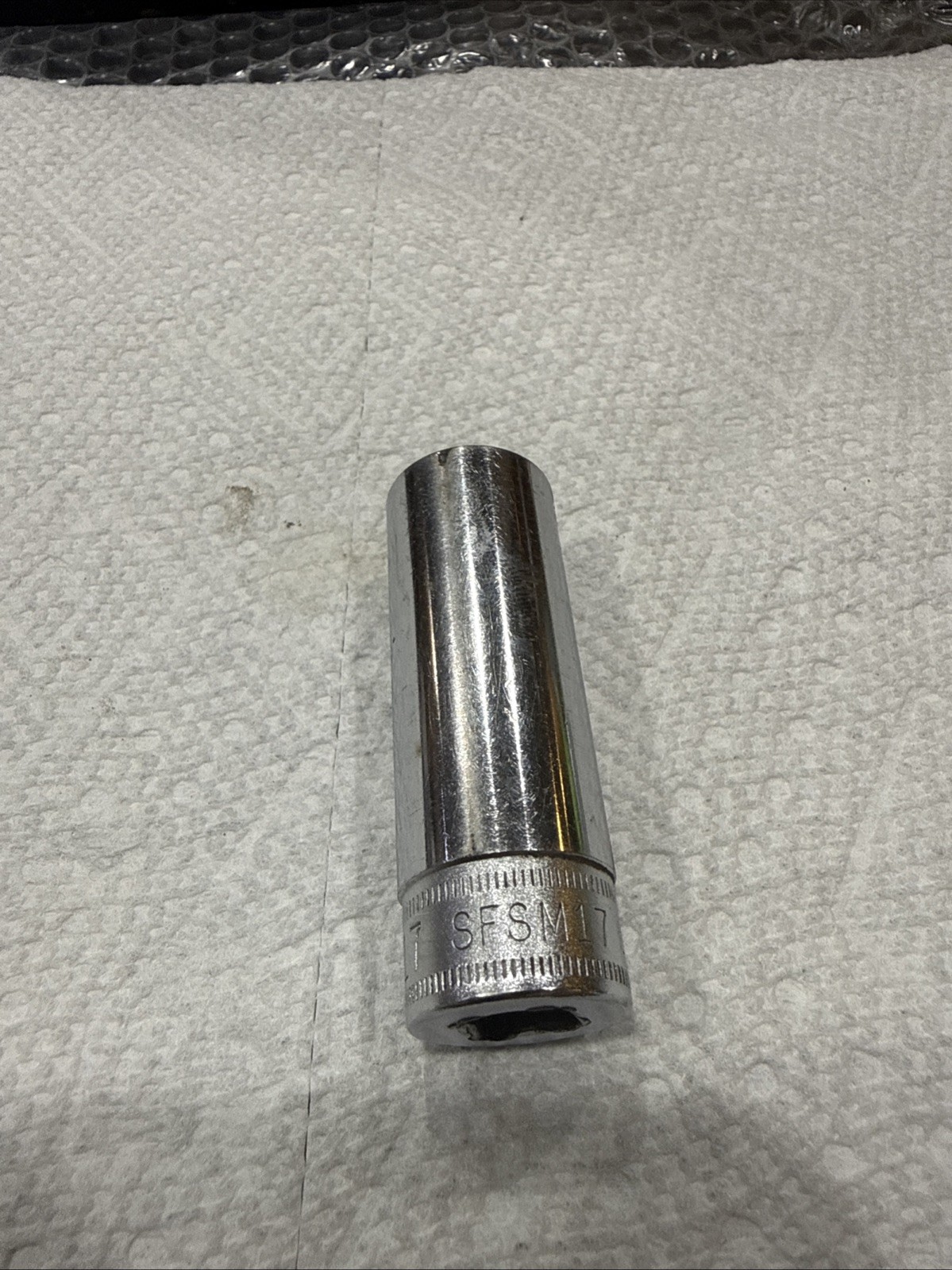 SFSM17 17mm Snap-On Socket 3/8 Drive 6-Point Deep Chrome Vintage Tool