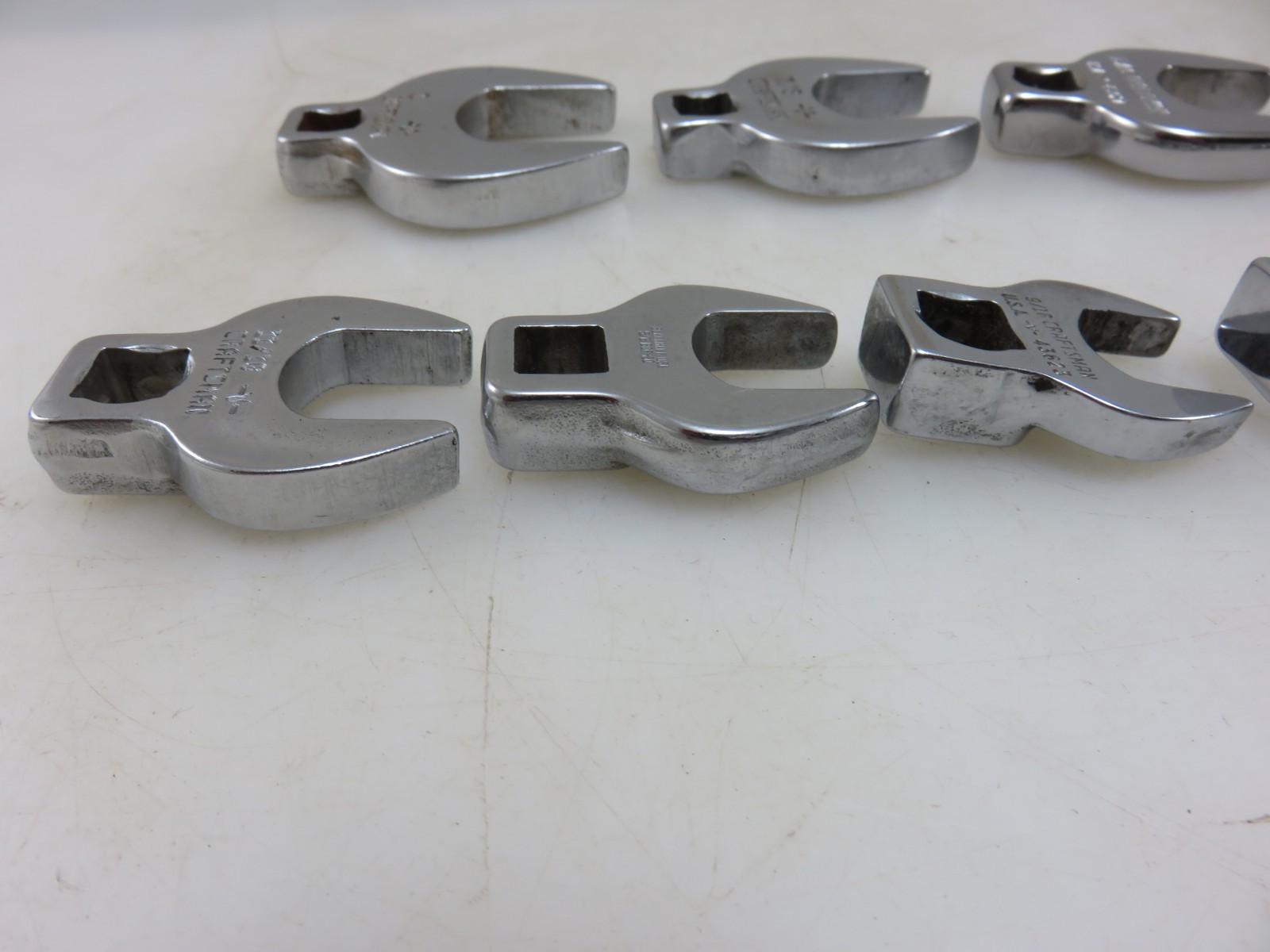 Craftsman -V- & Others Crowfoot Wrench Set 10pc Set 3/8″Dr. 3/8″-1″ Vintage USA
