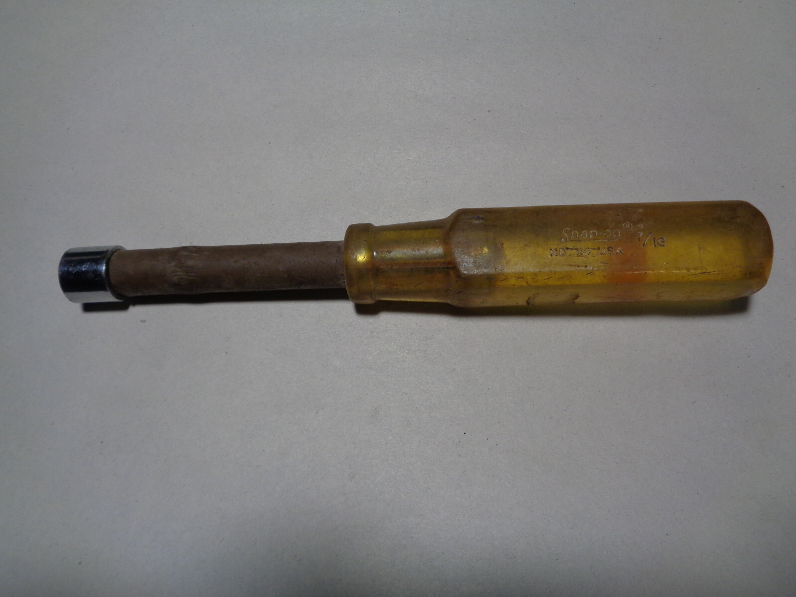 Snap-On Tools #114 7/16″ BROWN Hard Handle Nut Driver USA Tool