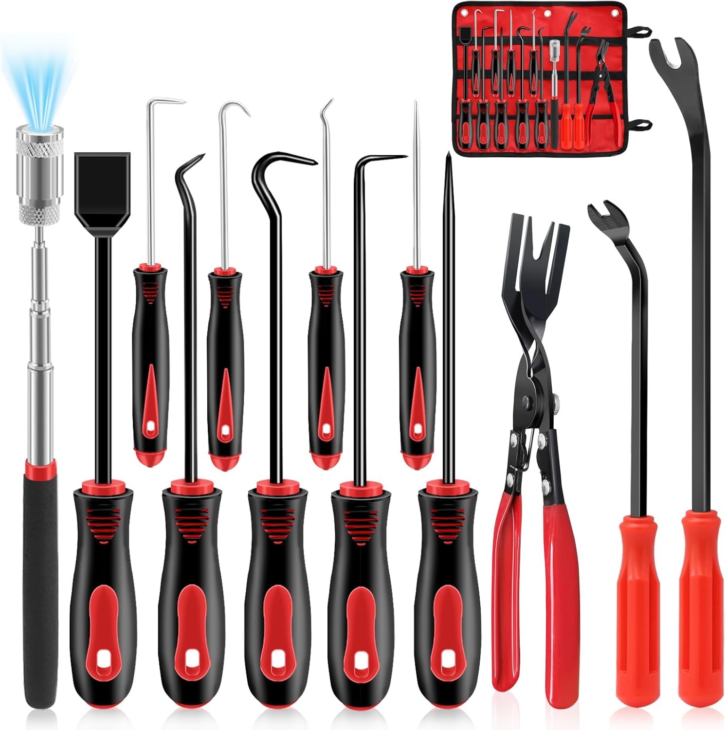 13 Pcs Precision Pick and Hook Tool Set with Clip Removal Plier Rivets Puller