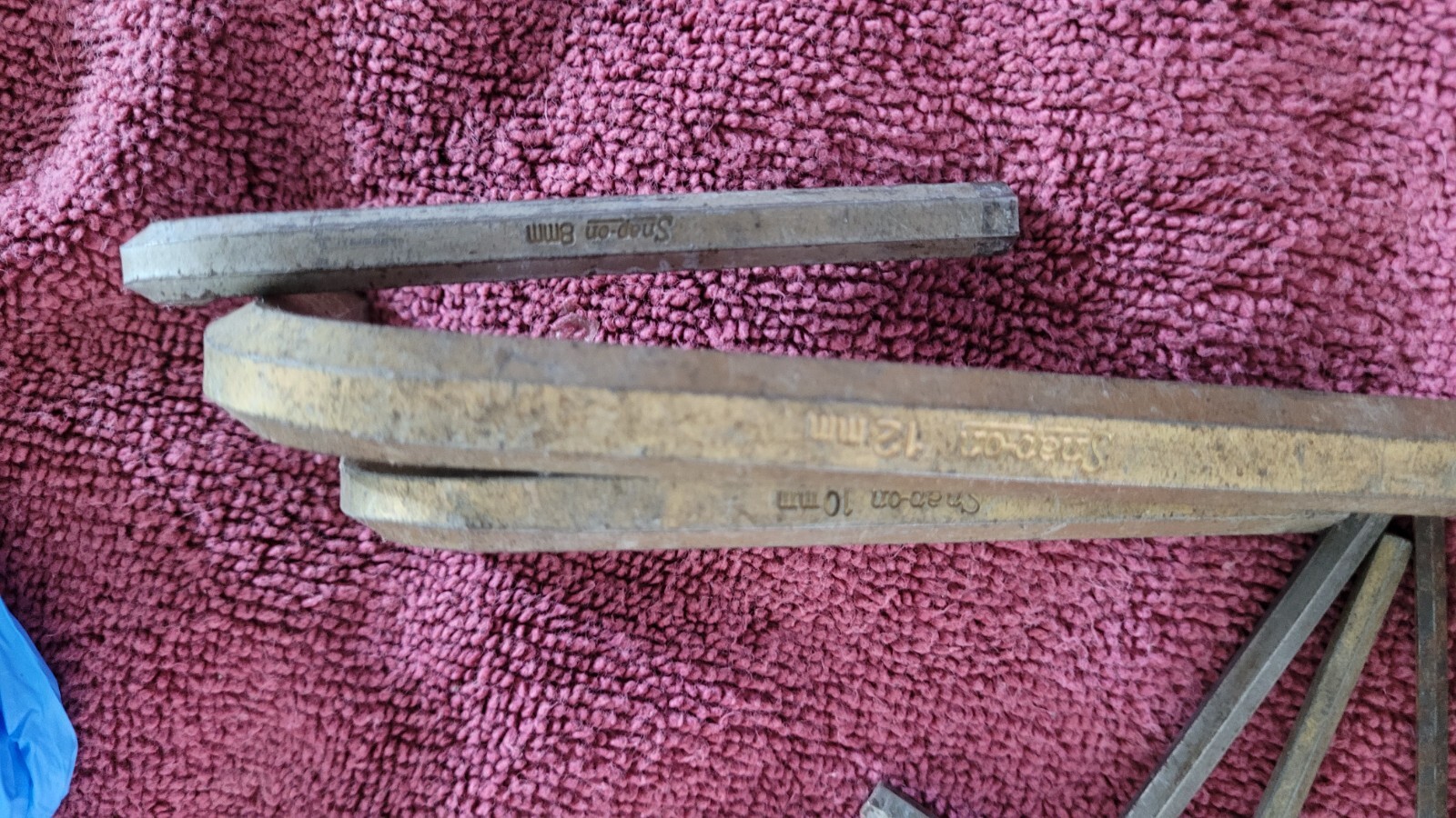 Vintage Snap-on Tools 5 Piece Hex Allen Wrench Set W/ Classic Red Pouch 