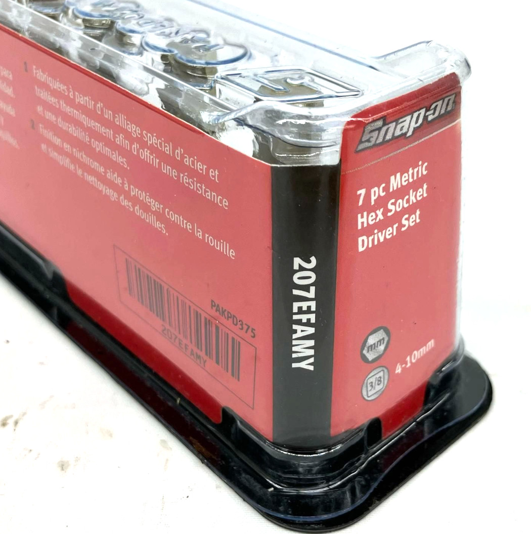Snap-On 207EFAMY 7pc 3/8″ Drive Hex Bit Socket Set Unused In Storage