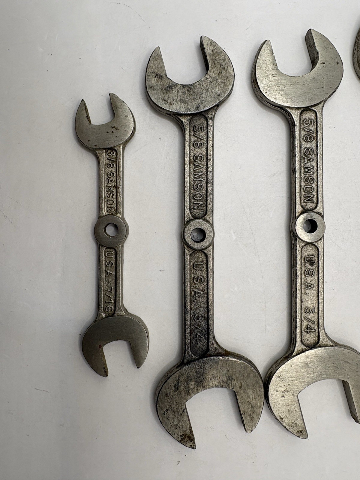 Samson Double Ended Open Wrench Set USA 3/8 7/16 5/8 3/4 13/16 7/8