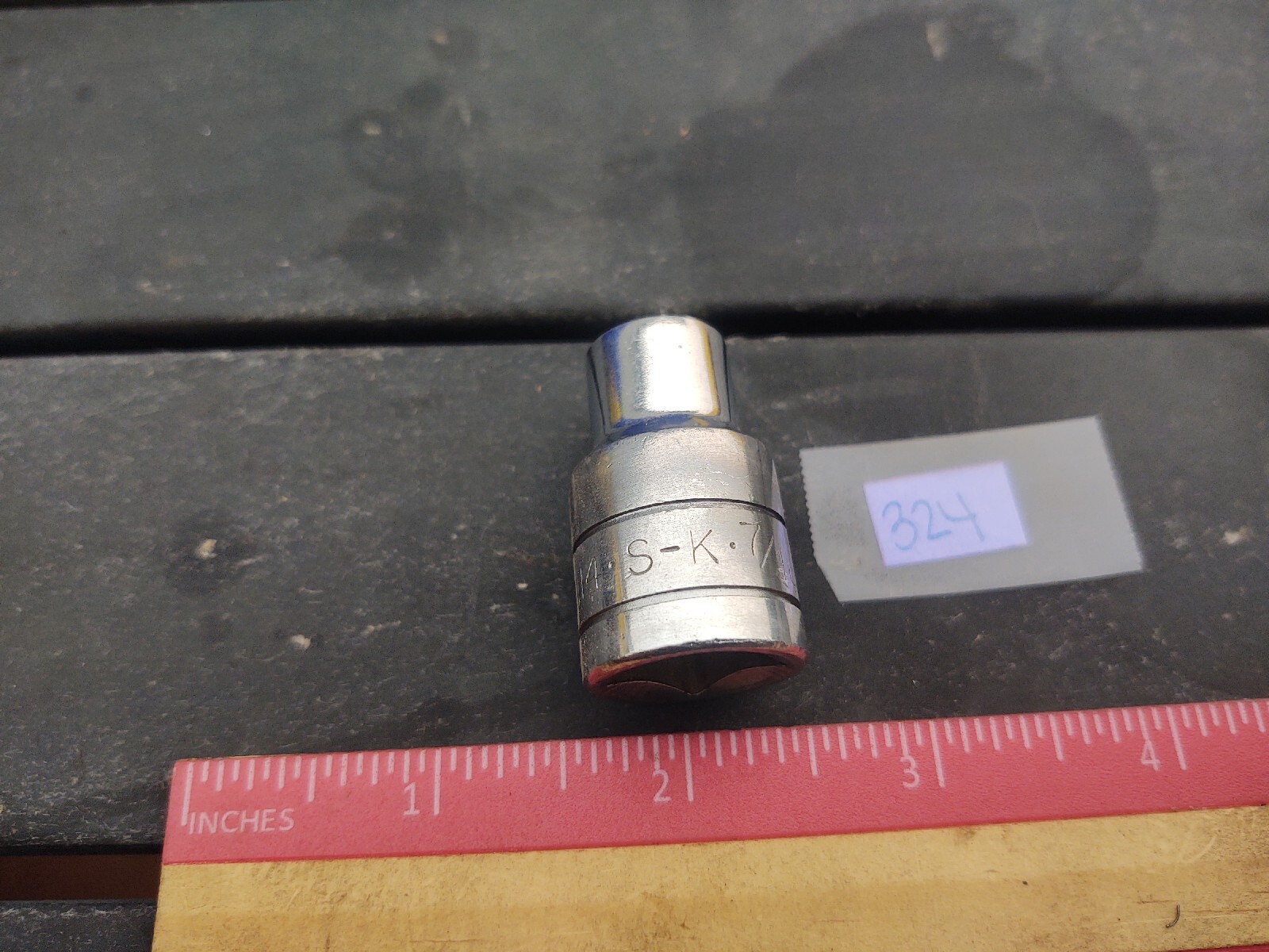 S-K 7/16″ X 1/2″ Shallow Socket Ratchet Tool 6 Point NICE 40114