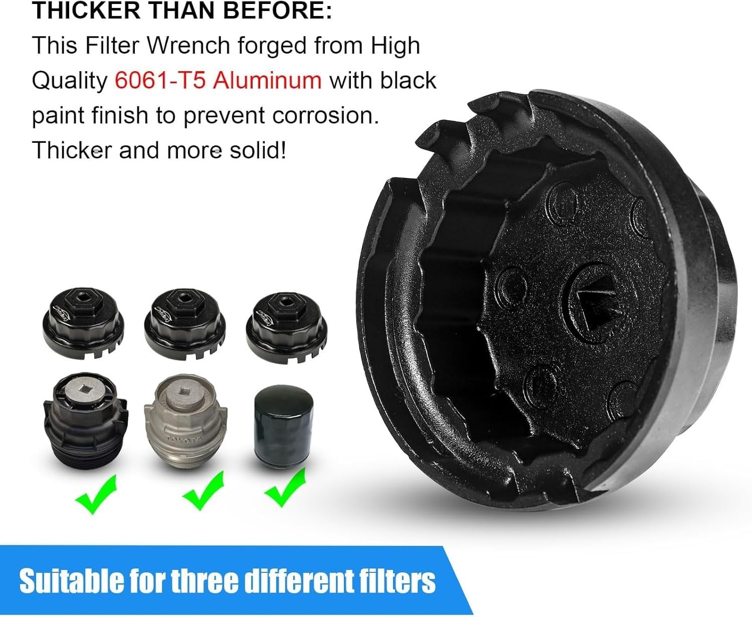 Oil Filter Wrench Set, Engine Oil Funnel & Drain Hose for Toyota Lexus 2.0L-5.7L