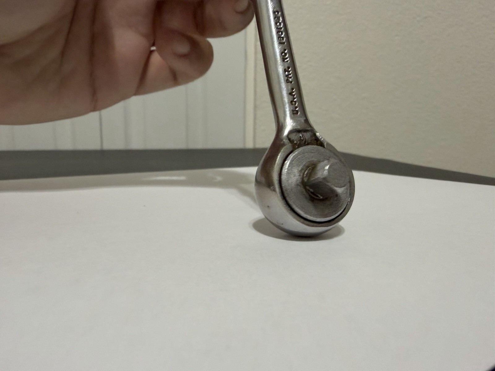 S-K Tools Chrome Ratchet 40970 USA 1/4″ Drive 4-1/2″ Knurled Handle