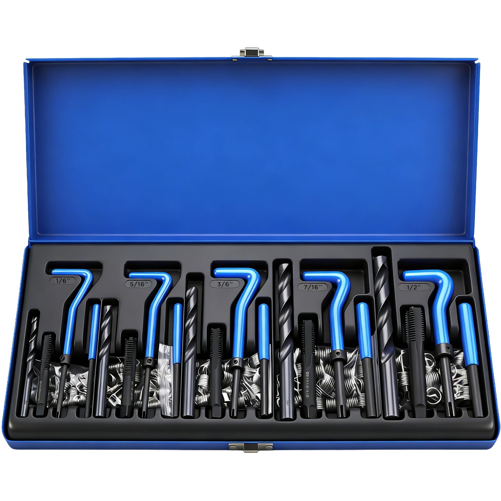 SEDY SAE Thread Repair Helicoil Kit – 131PC with HSS Drill Bits, 131-Pc.