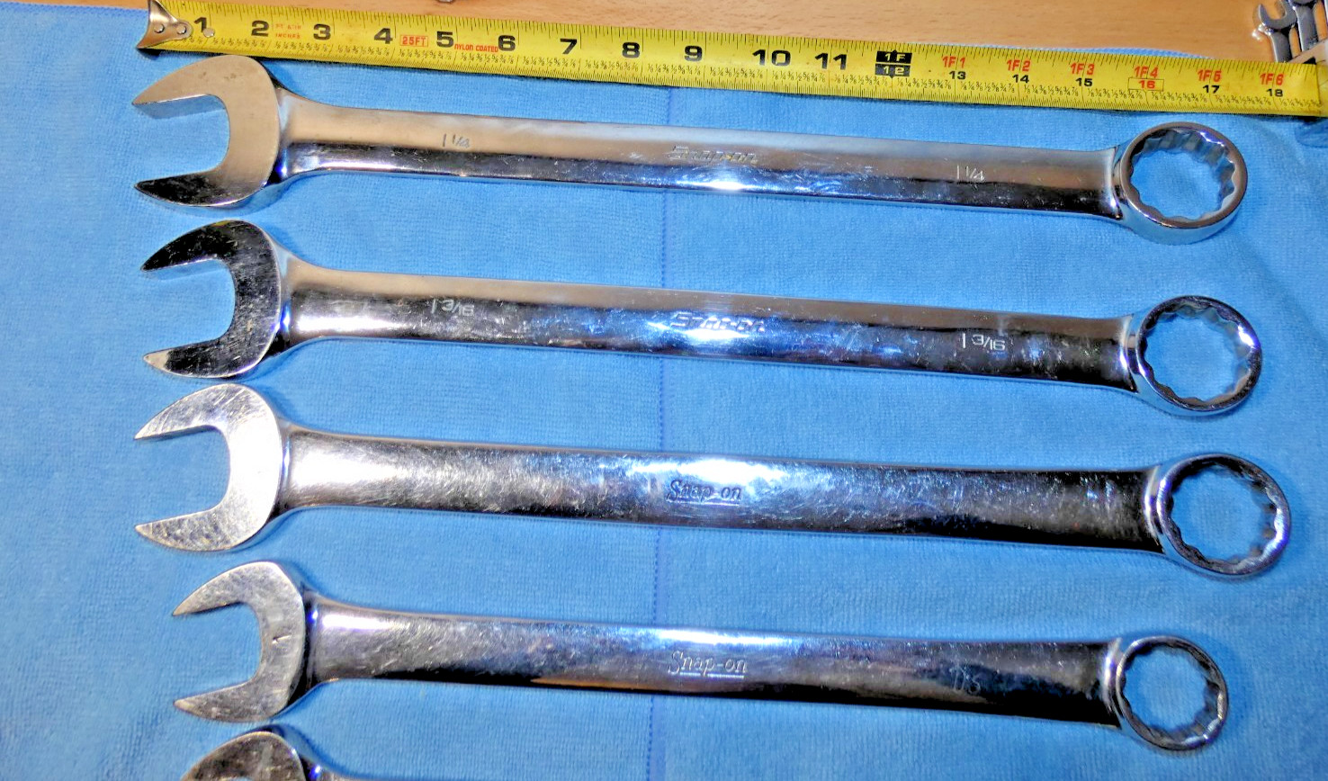 Snap-On 6 Pc. Combo Flank Drive Wrench Set SAE OEX28, OEX30B, OEX32,36,38B, 40B