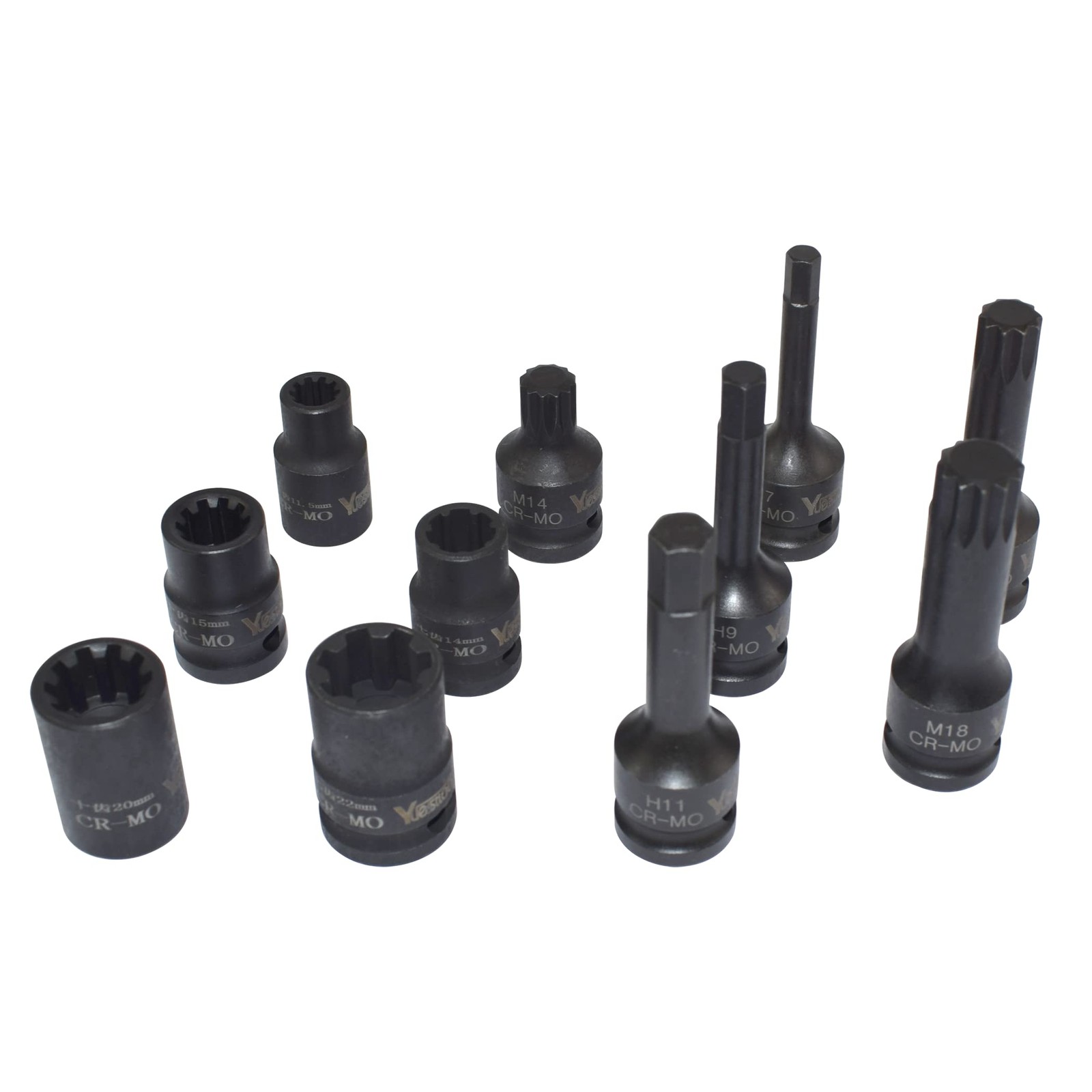 Yuesstloo 11PCS Brake Caliper Socket Kit, 1/2″ Square Drive Wrench 11pcs