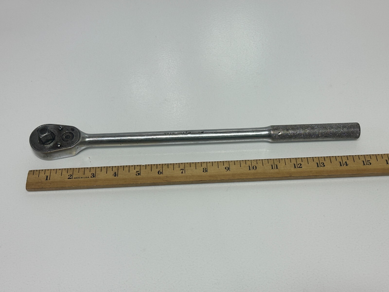 🇺🇸 MAC Tools USA VR15 1/2″ Drive 15″ Long Chrome Knurled Grip Handle Ratchet