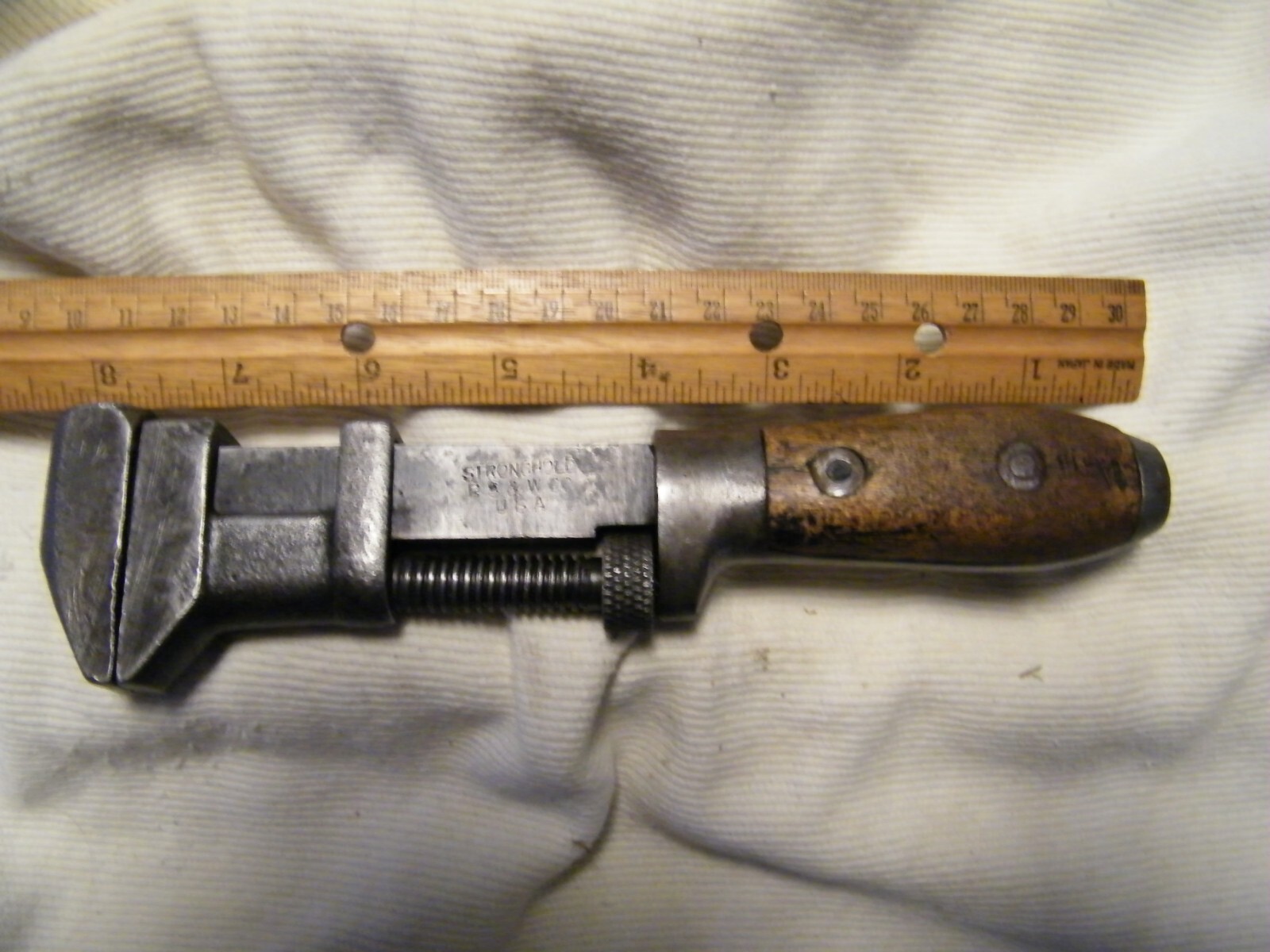 VTG PEXTO STRONGHOLD Peck, Stow & Wilcox Co Adjustable Wrench USA Monkey Wrench