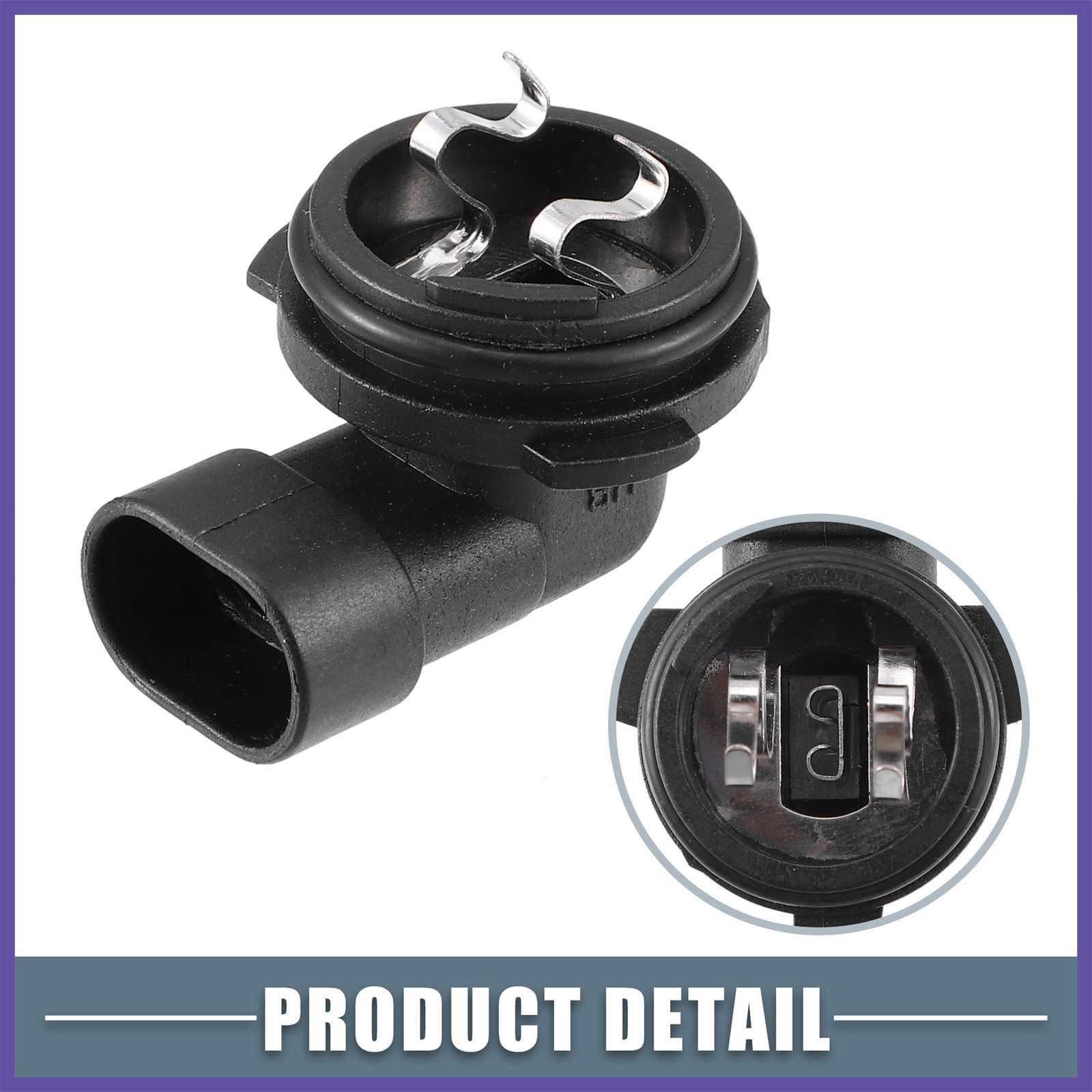 Fog Light Bulb Holder Socket 1445 H1 Fits For Automotive Vehicle Plastic Black