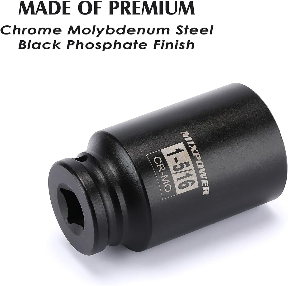 High-Torque 1/2″ Drive 6-Point Impact Socket – 1-5/16″ Chrome Molybdenum Steel