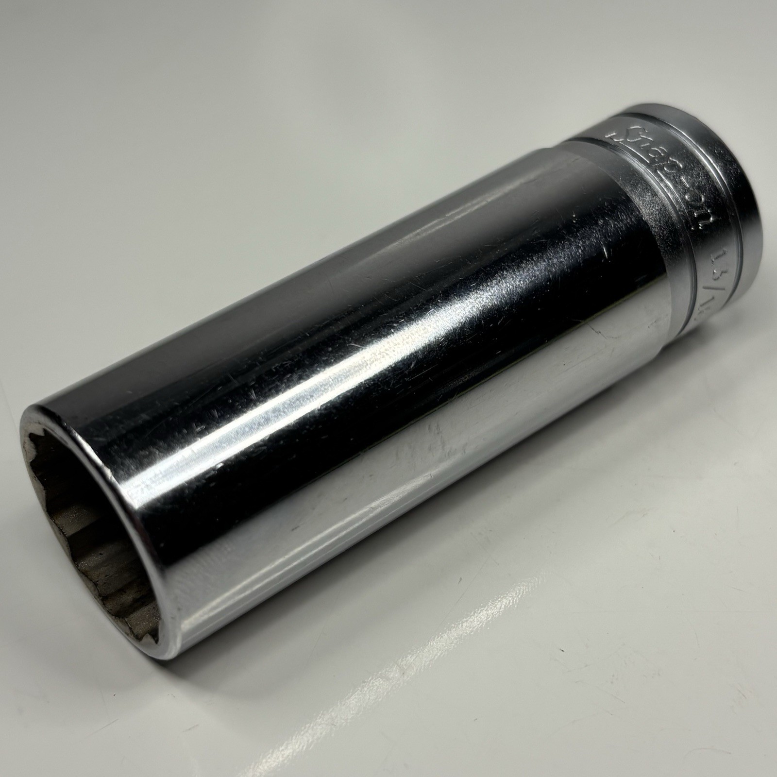 Snap On Tool S261 1/2 Dr 12Pt SAE 13/16 Flank Dr Deep Chrome Socket USA 1985 VGC