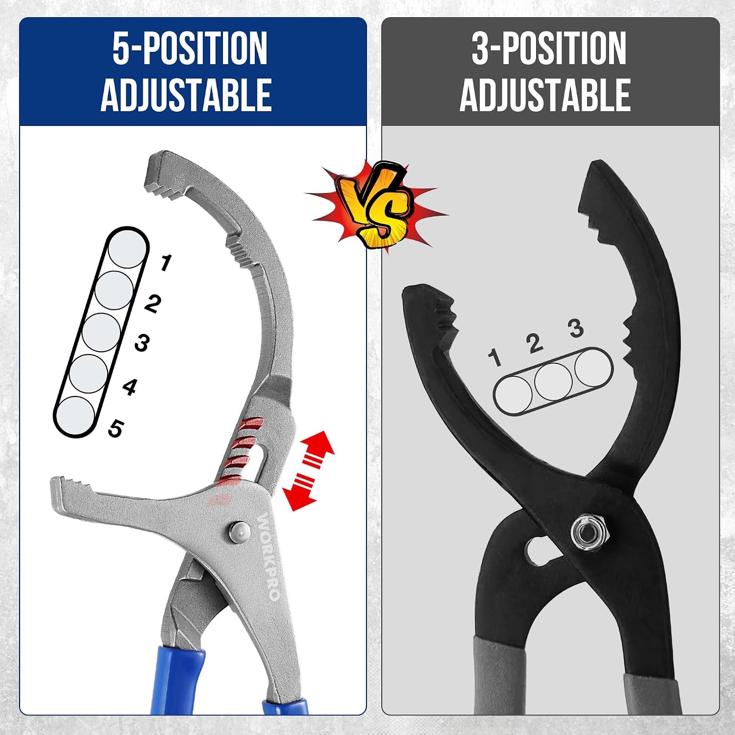 WORKPRO Oil Filter Wrench, 12″ Oil Filter Removal Pliers Tools