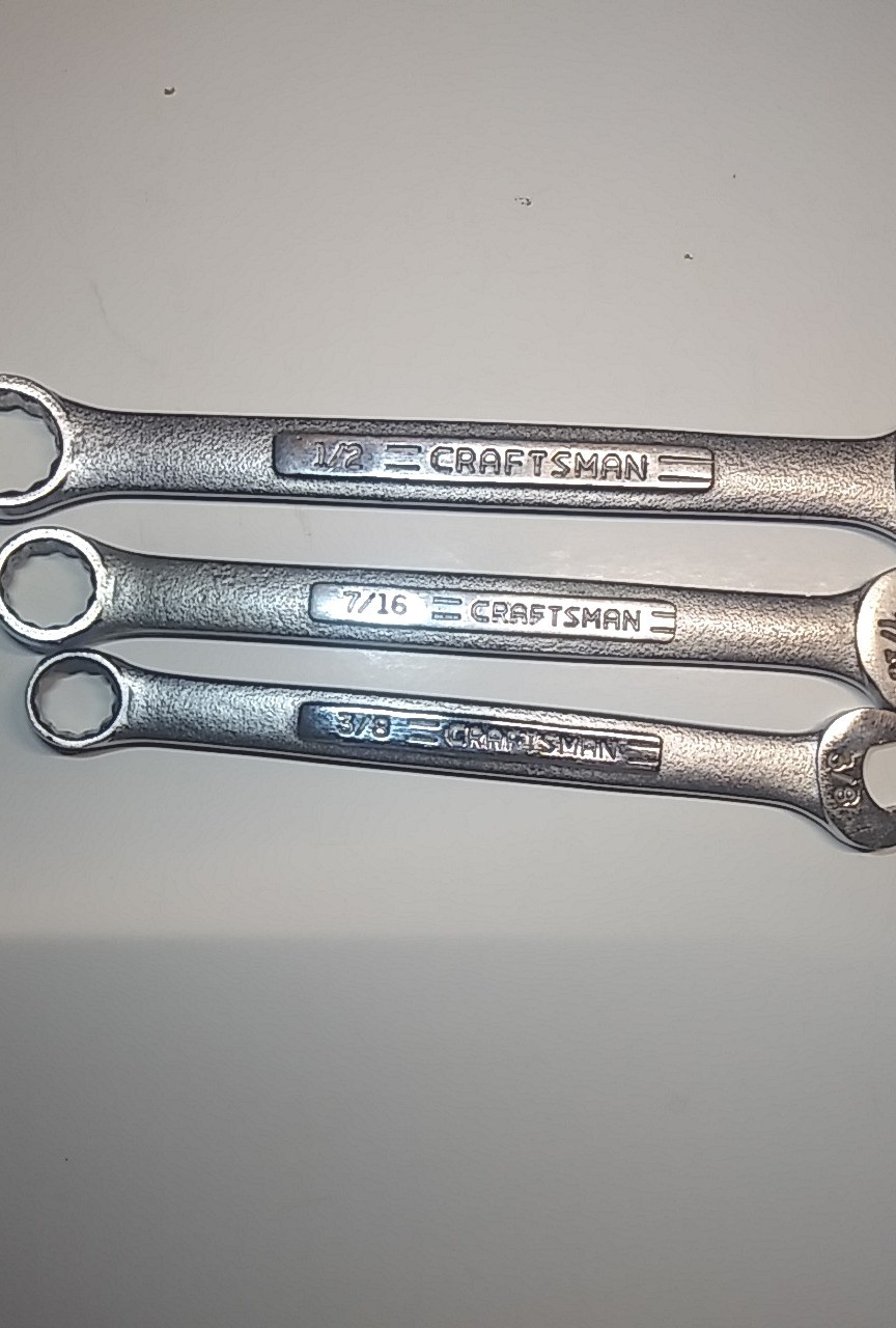 Craftsman-VV-Series 3pc SAE 12 Pnt Combination Wrench Set Made In USA