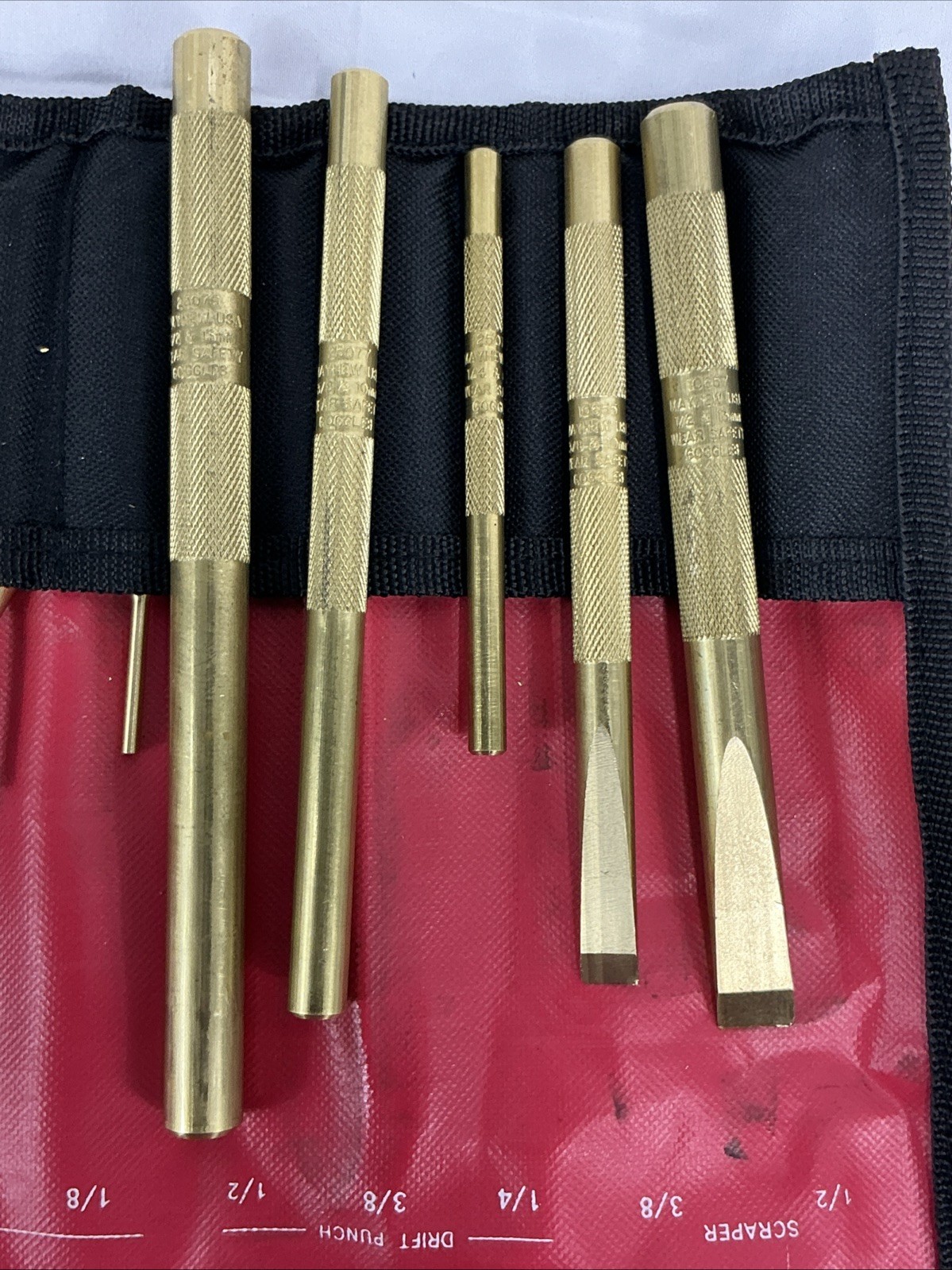 New Mayhew Steel Products 67012 12 Piece Brass Punch & Scraper Sae Set