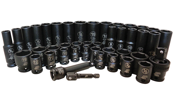 ATD 43pc 3/8dr Master Impact Socket Set 5/16-3/4″ & 8-19MM, Short & Deep #4601A