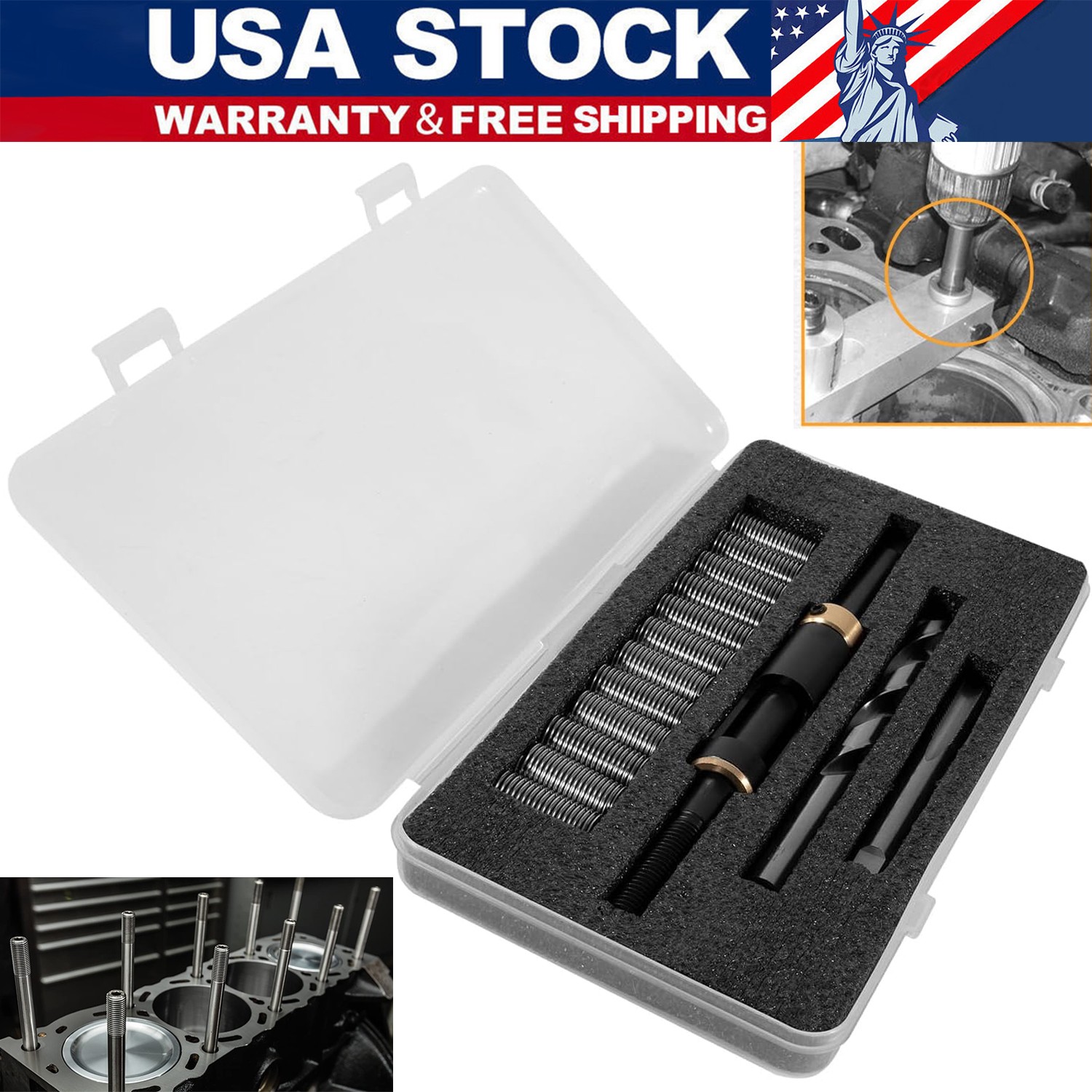 M11 x 1.5 Head Bolt Thread Repair Kit 35119S for Honda Toyota Ford GM Nissan KIA