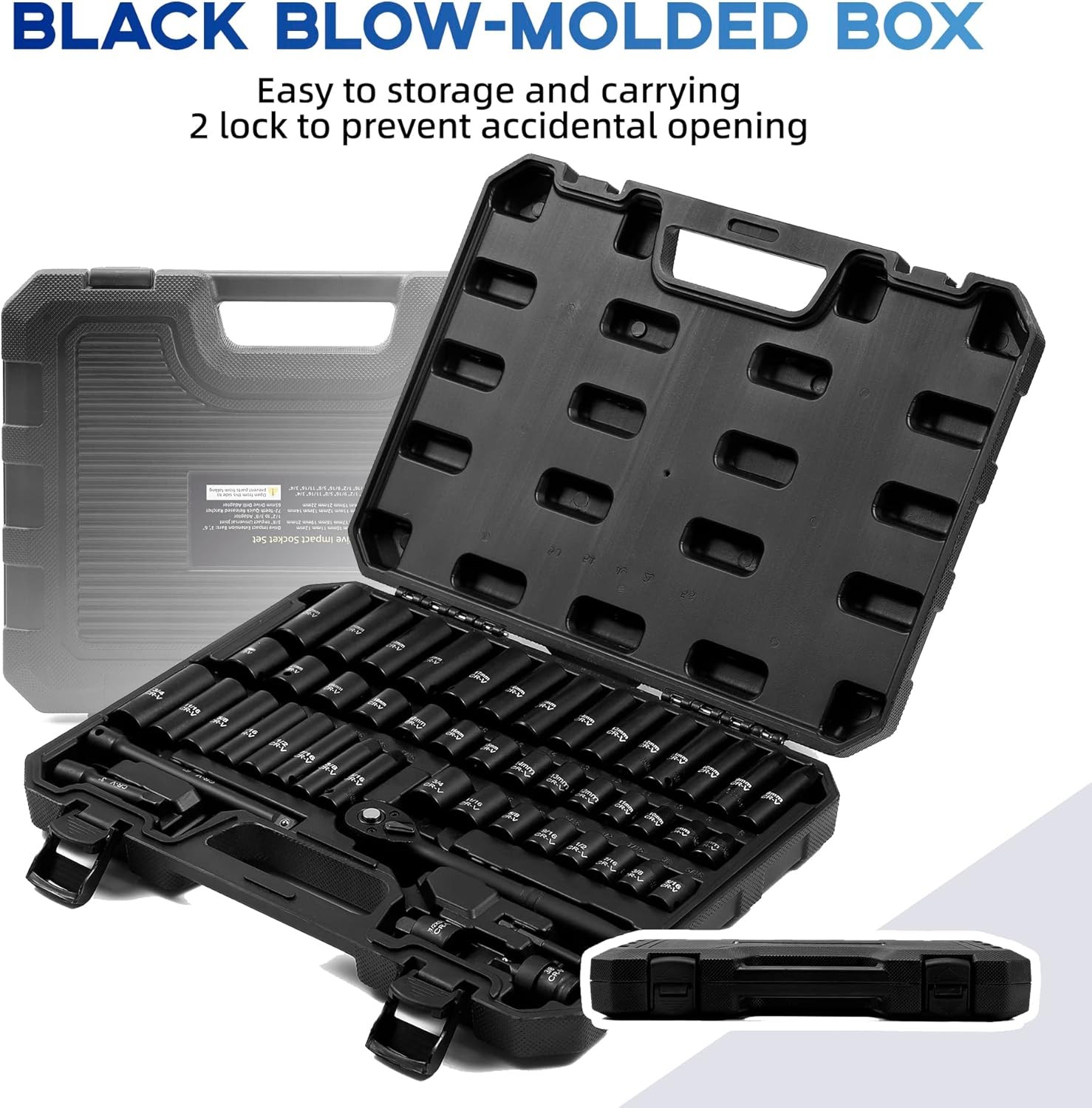 50-Piece 3/8″ Drive Socket Set, SAE (5/16″-3/4″) 3/8 50 PCS & Metric