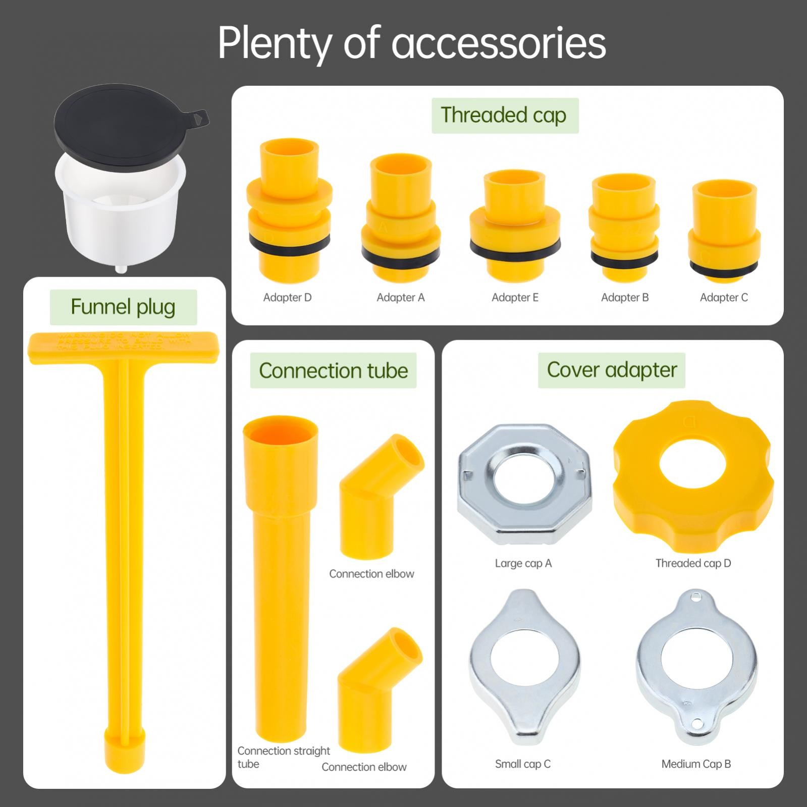 Universal Coolant Bleeding Funnel Kit, No Spill Equipped with Various Adapters