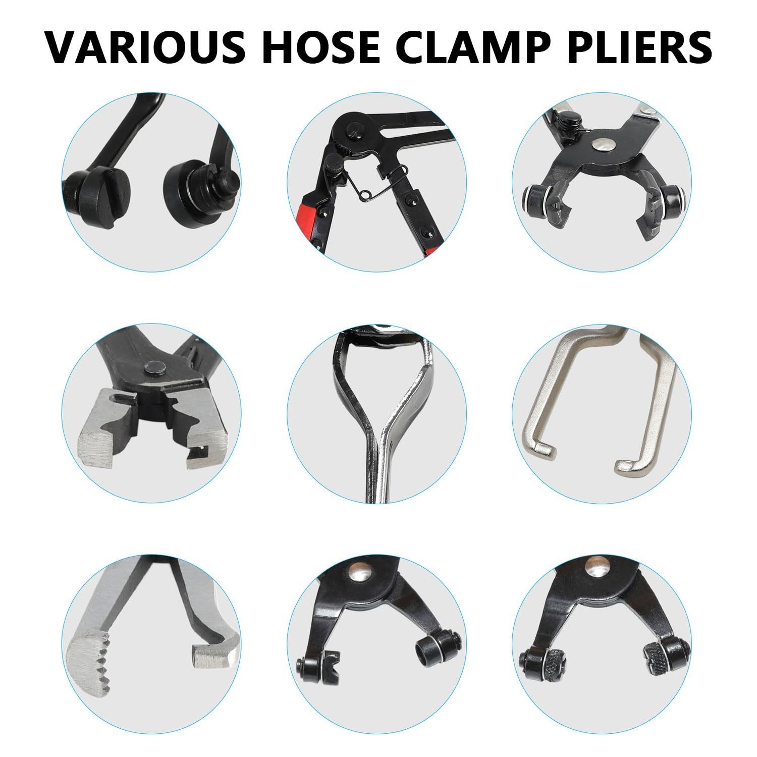 15pcs Hose Clamp Pliers Set & Electrical Disconnect Tool Kit for Auto Repair