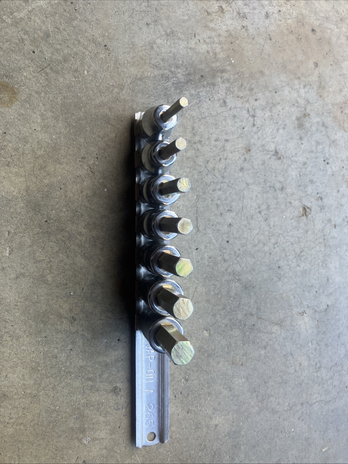 Snap On 7 Piece 3/8 Drive Allen Socket Set Metric 4mm – 10mm On SnapOn Rail