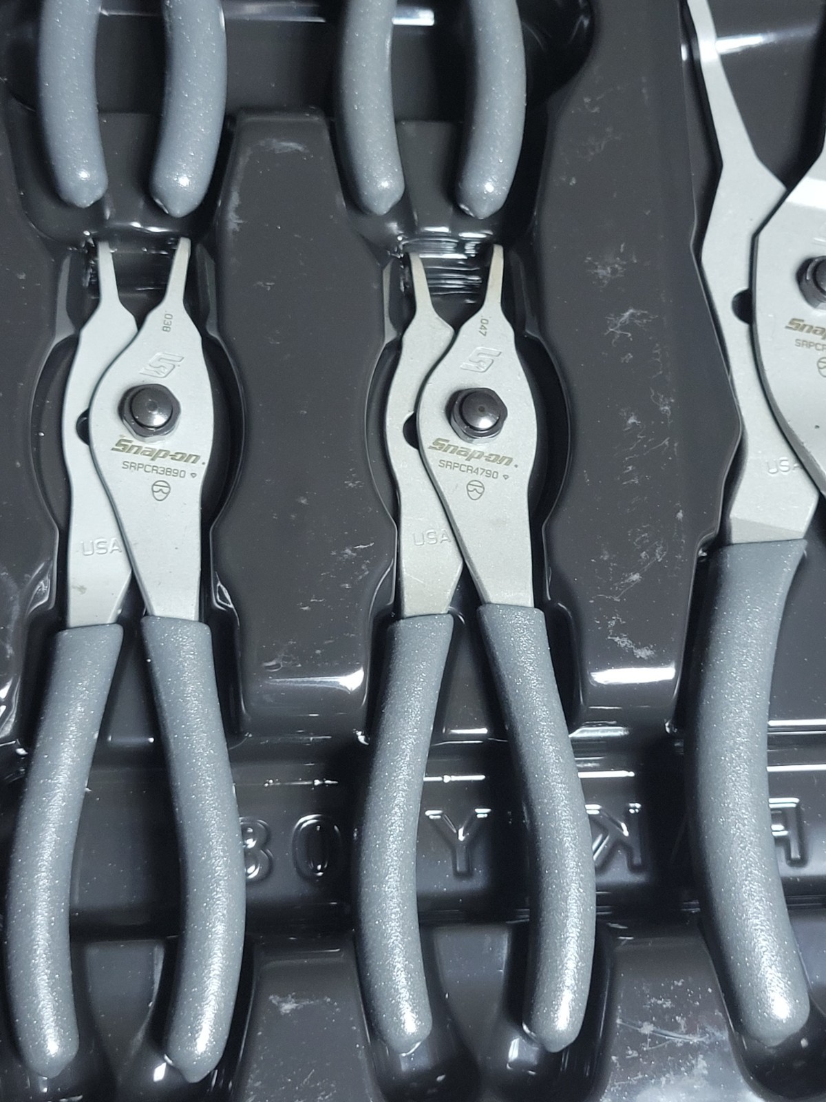 Snap-on 5-Piece Snap Ring Pliers Set Dark Titanium Gray SRPCR105DT