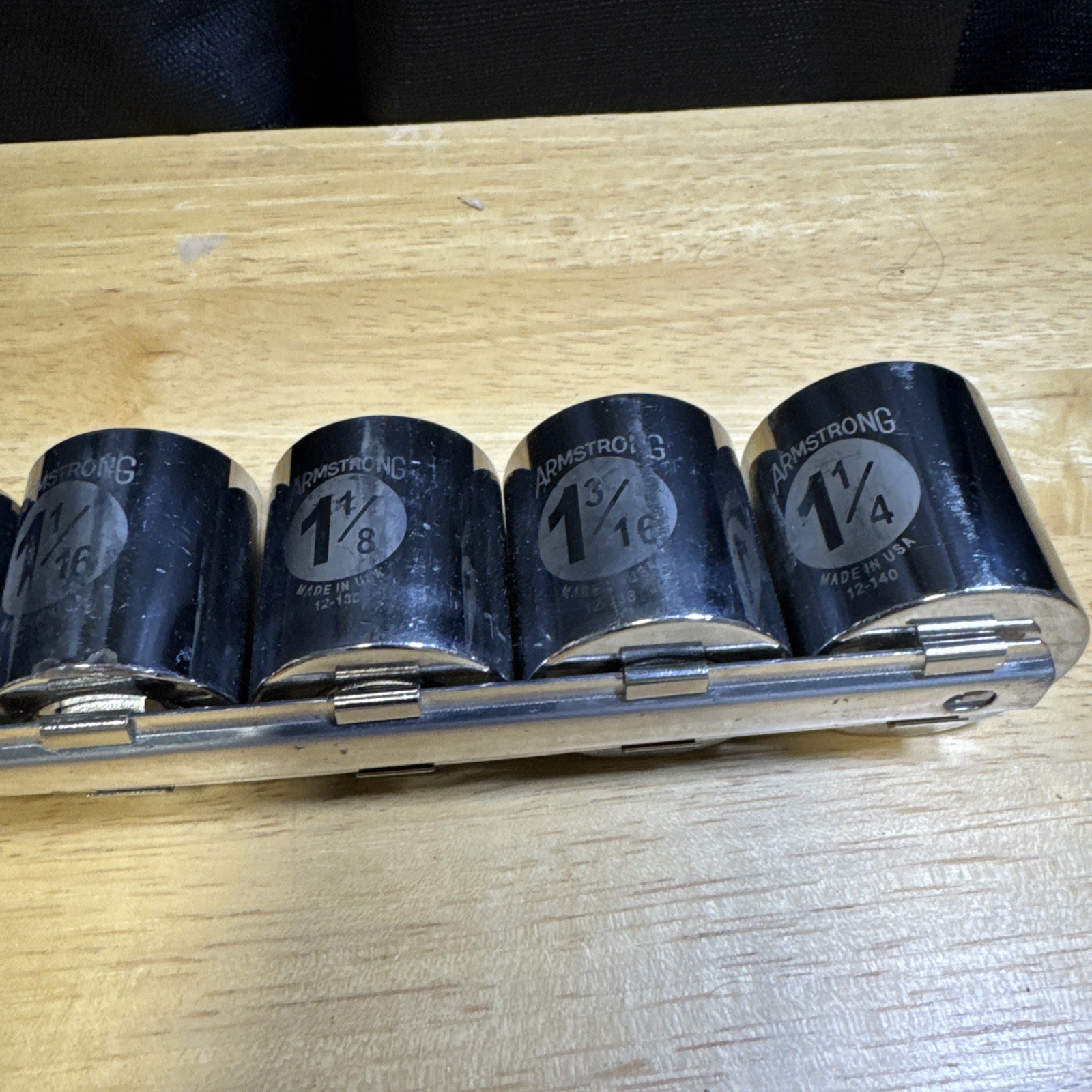 Armstrong 12 Point 1/2 Drive 15 Piece Socket Set 3/8 to 1 1/4” EXCELLENT