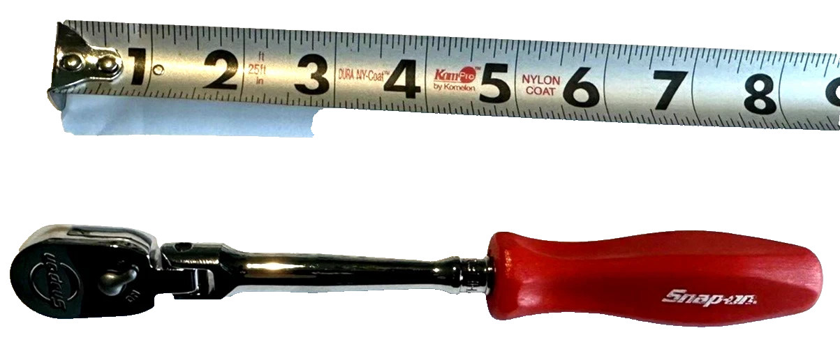 Snap On Tools NEW 1/4” Drive RED Hard Handle Flex Head Chrome Ratchet THLFD72