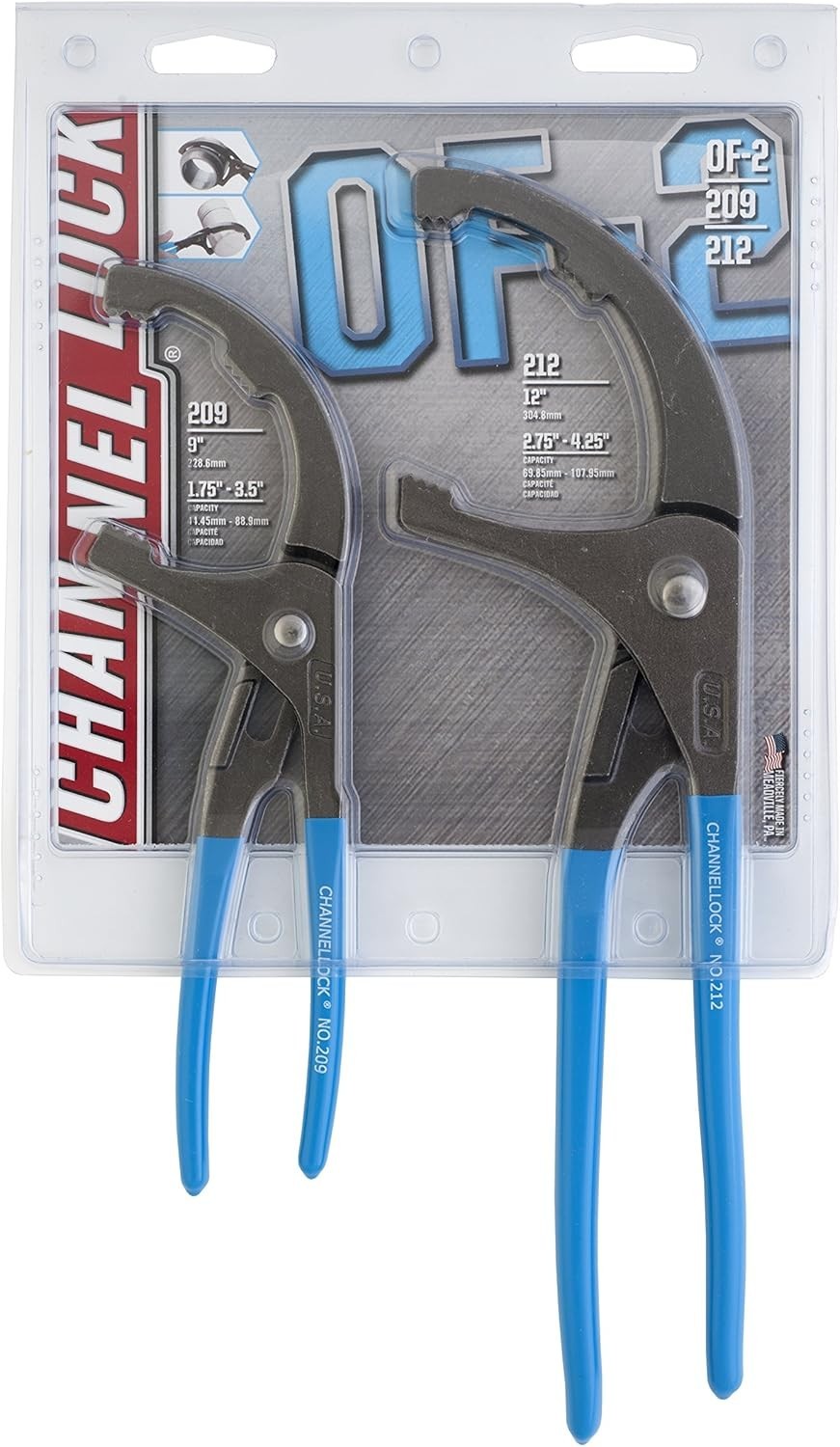 Professional Grade Oil Filter/PVC Pliers Set – 9 & 12inch High Carbon Steel