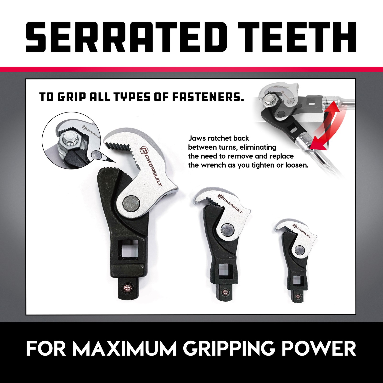 Powerbuilt 3 Piece Spring Crowfoot Wrench Set – 642963