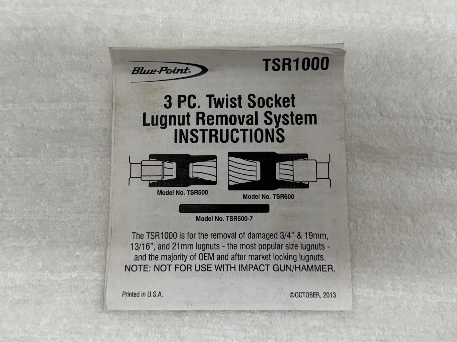 Blue Point Tools 1/2 Drive Flip Twist Lug Nut Socket set TSR1000 Vintage
