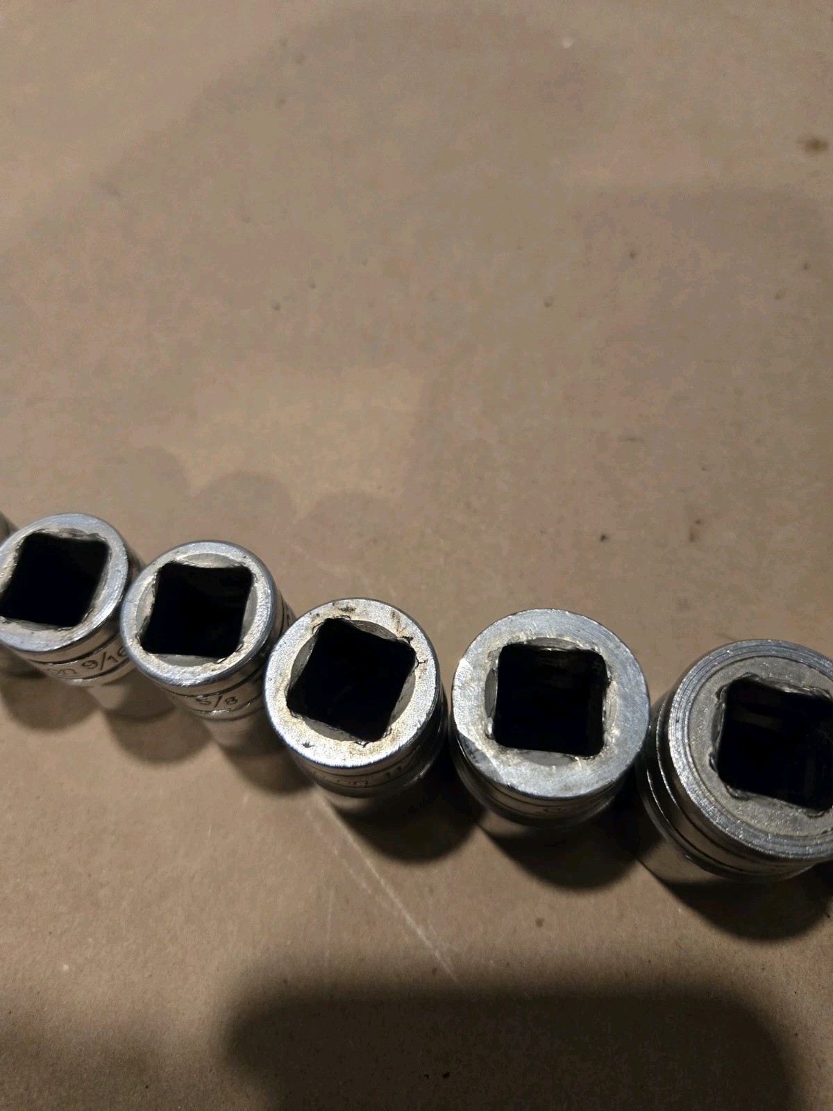 Snap On 1/2″ Drive 7/16″-1-1/8″ 6PT SAE Shallow Chrome Sockets USA Lot Of 12