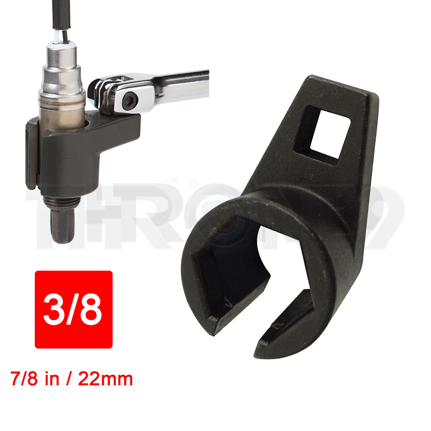 Oxygen Sensor Socket Wrench 3/8″ Dr.x22mm x 50mL Car Auto Repair Tool Black