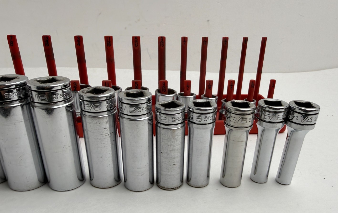 Snap-on Tools USA 24pc 3/8″ Drive SAE Chrome 6pt Shallow & Deep Socket Set