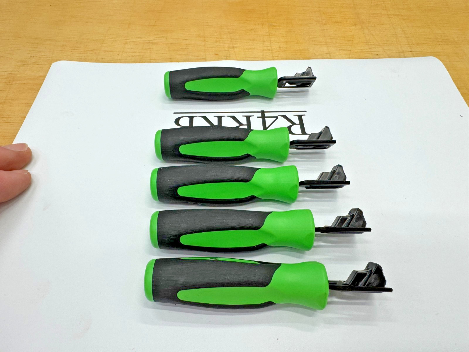 Snap-on Tools USA NEW GREEN Soft Grip Feeler Gauge Holders LOT SET FB336-1Gx5