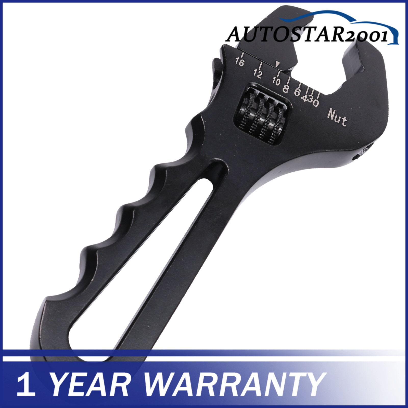 Black 3AN-16AN Adjustable Wrench Tool Spanner Aluminum For Hose End Fitting